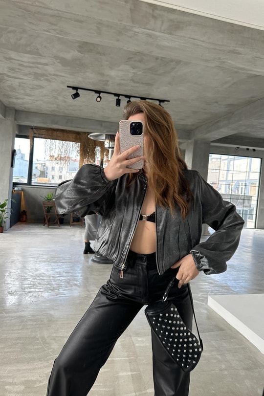Relax Hologram Bomber Ceket Antrasit