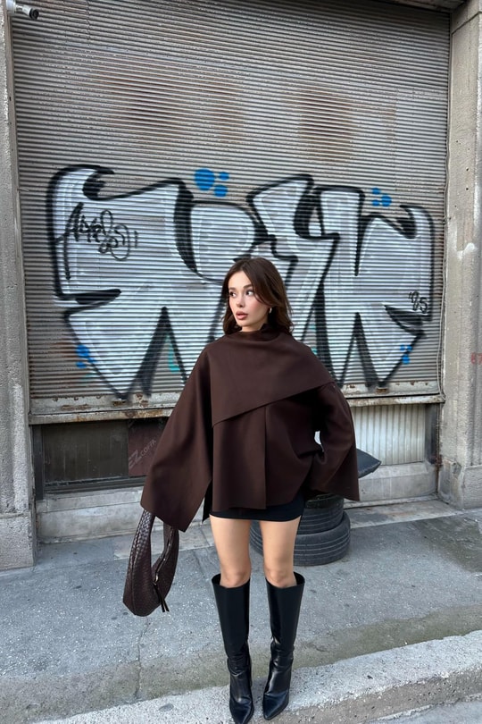 Shıl Şal Yaka Ceket Kahve