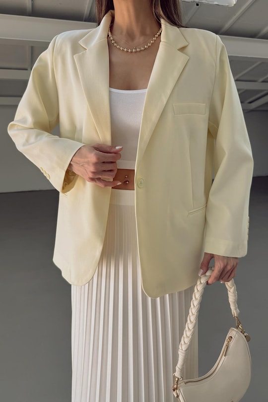 Süs Cep Blazer Sarı