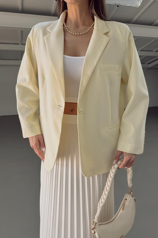 Süs Cep Blazer Sarı