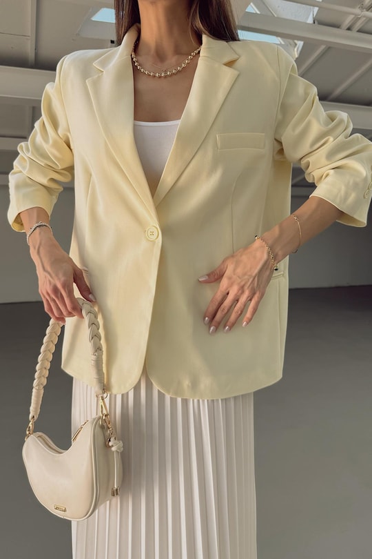Süs Cep Blazer Sarı
