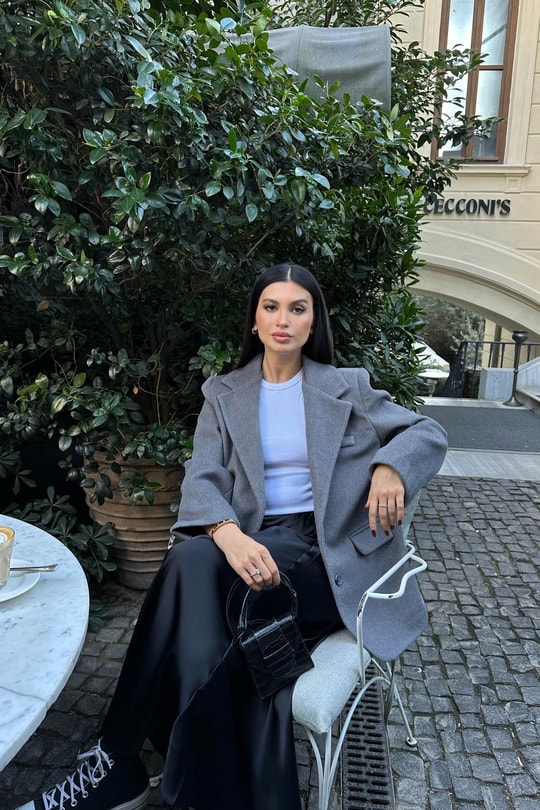 Trend Kaşe Blazer Ceket Gri