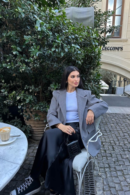 Trend Kaşe Blazer Ceket Gri