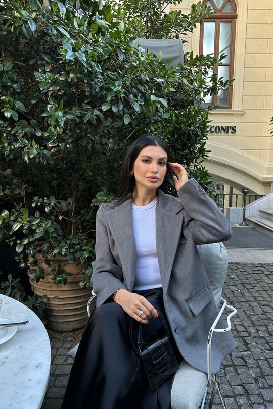 Trend Kaşe Blazer Ceket Gri