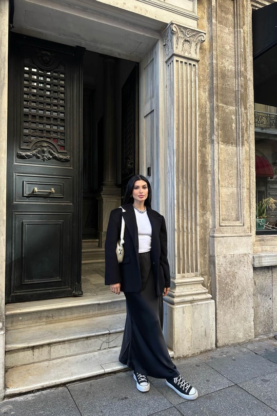 Trend Kaşe Blazer Ceket Siyah