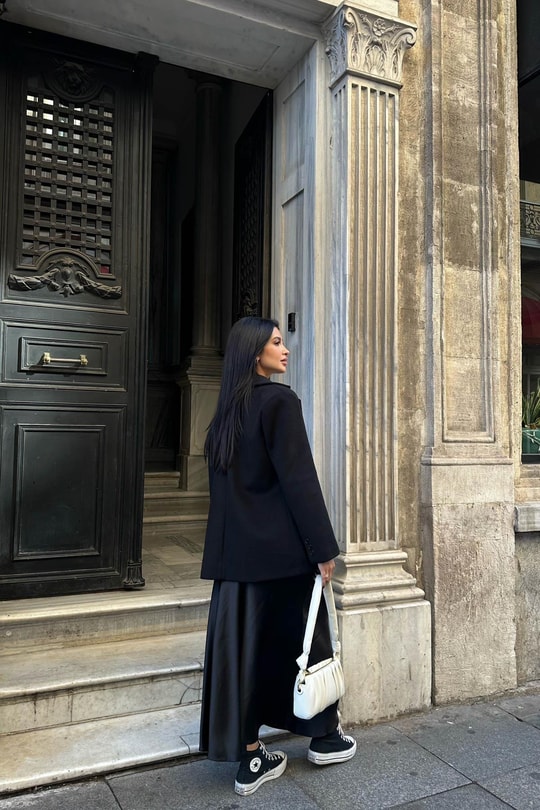 Trend Kaşe Blazer Ceket Siyah