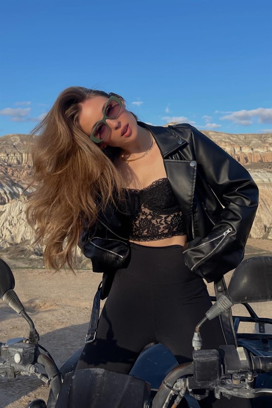 Zip Detaylı Biker Ceket Siyah