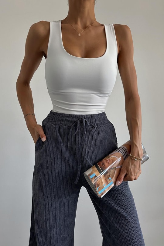 Halter Yaka Basic Atlet Beyaz