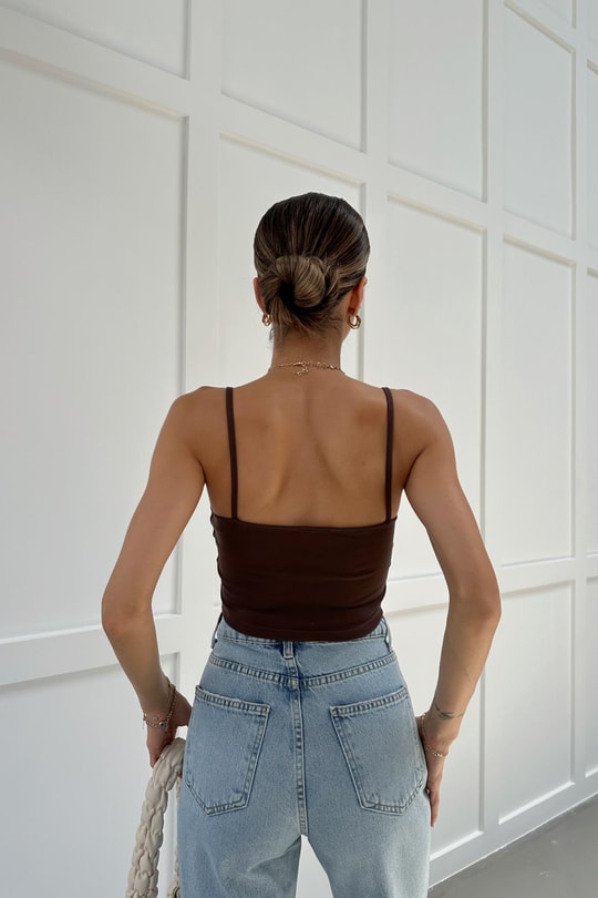 İp Askılı Basic Bra Kahve