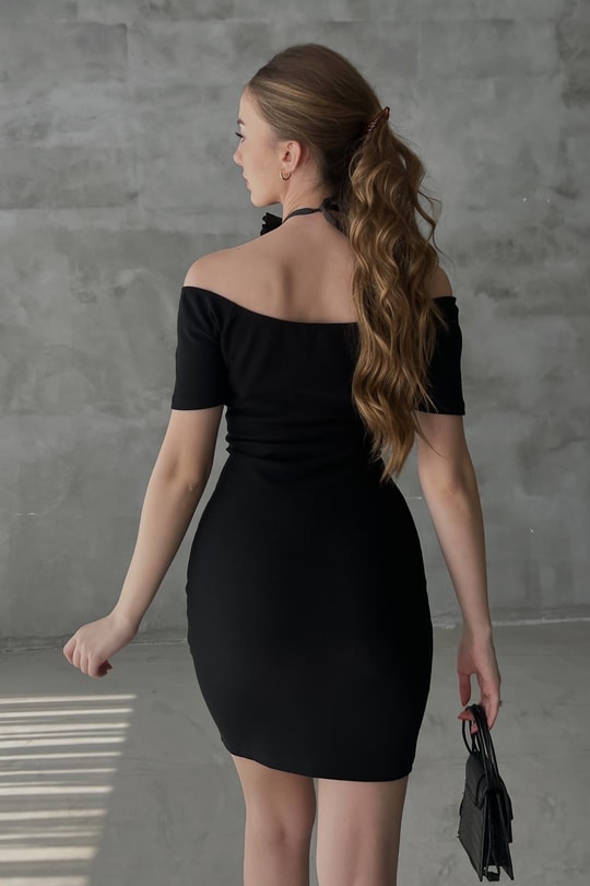 Barbie Kısa Kollu Elbise Siyah