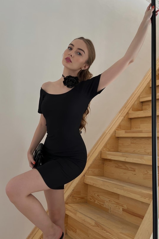 Barbie Kısa Kollu Elbise Siyah