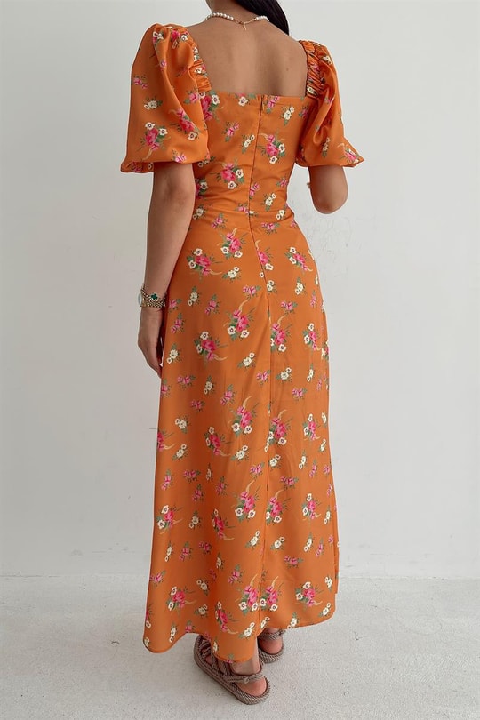 Baret Detay Spring Elbise Oranj