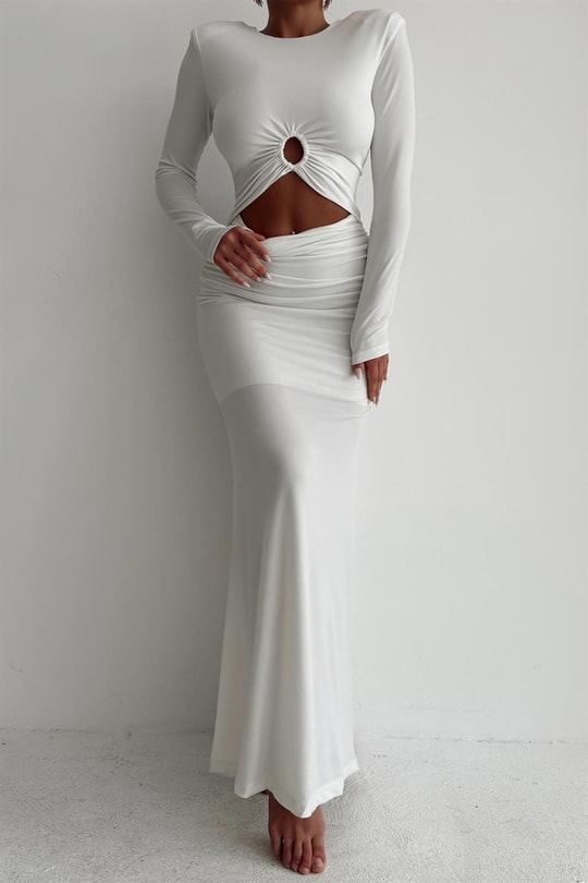 Cut Out Helene Elbise Beyaz