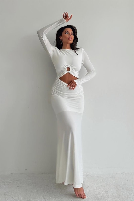 Cut Out Helene Elbise Beyaz