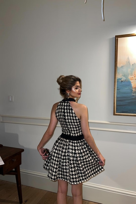 Elegant Tüvit Elbise Siyah