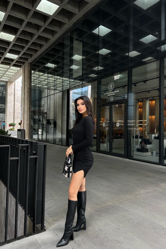 Kaşkorse Elbise Siyah