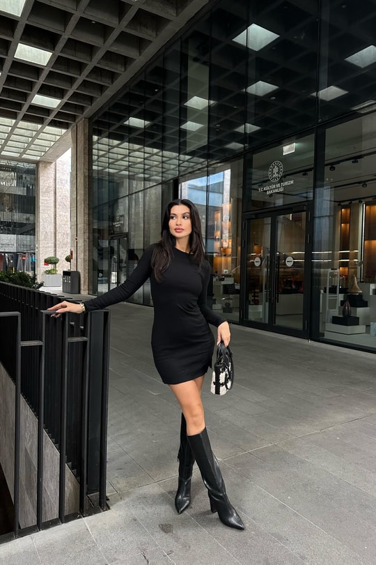 Kaşkorse Elbise Siyah