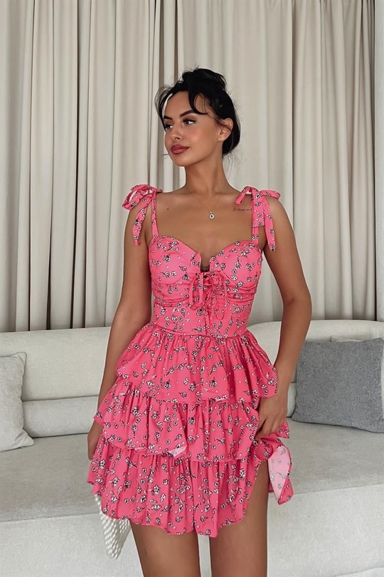 Kat Kat Çıtır Elbise Pembe