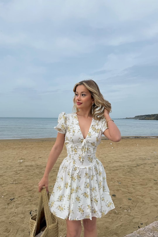 Lemon Kısa Elbise Sarı