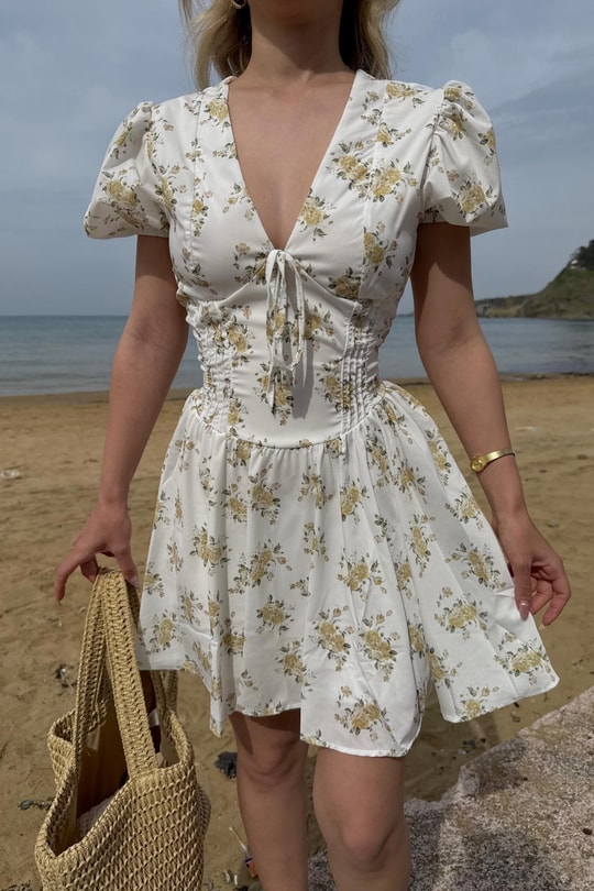 Lemon Kısa Elbise Sarı