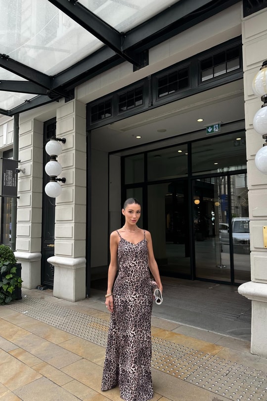Leopar Askılı Maxi Elbise LEOPAR DESEN