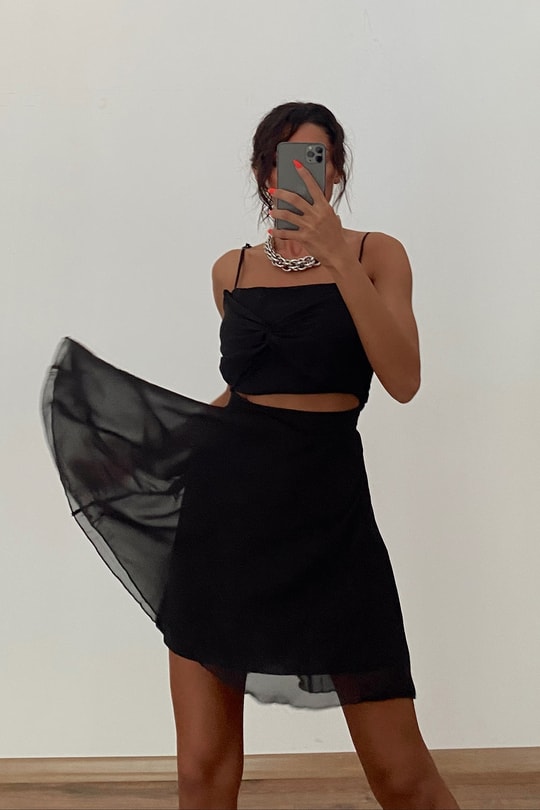 Cut Out Leia Elbise Siyah