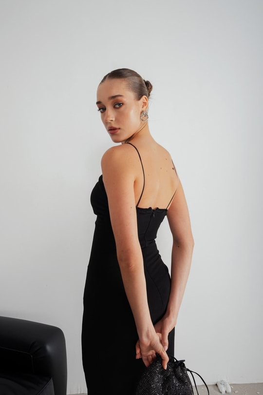 İp Askılı Madeline Elbise Siyah