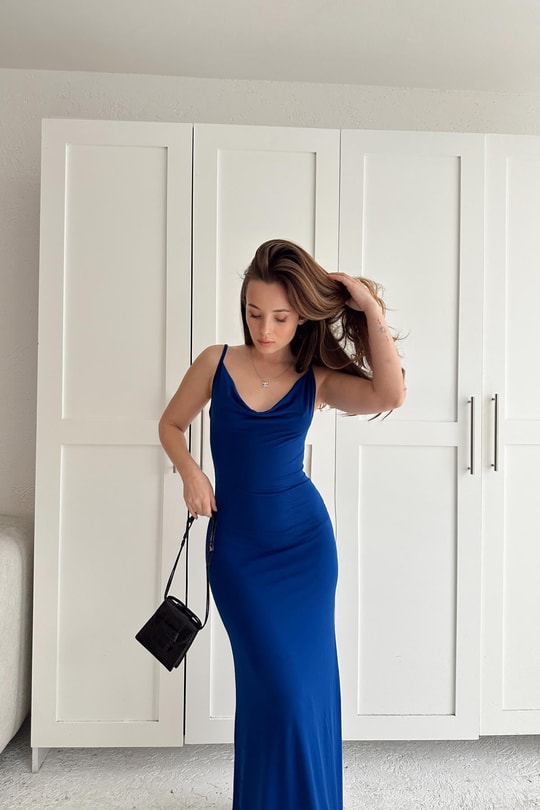 Lui Basic Elbise Saks Mavisi