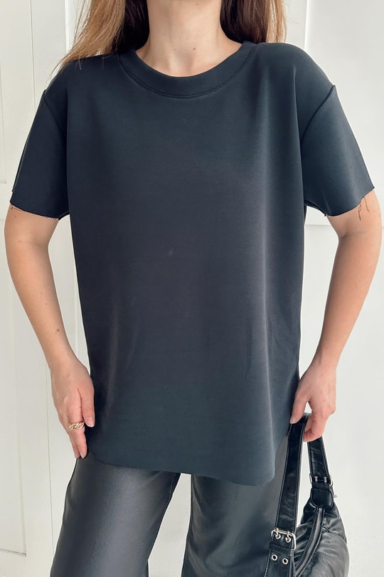 Modal Lazer Kesim Tshirt Antrasit