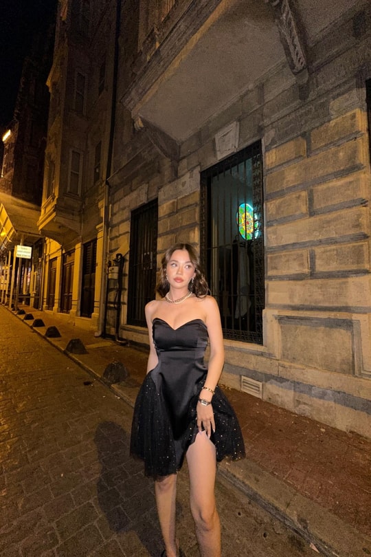Shine Night Premium Elbise Siyah