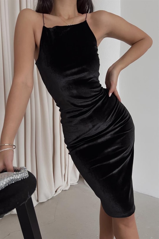 Sırt Dekolteli Eleanor Elbise Siyah