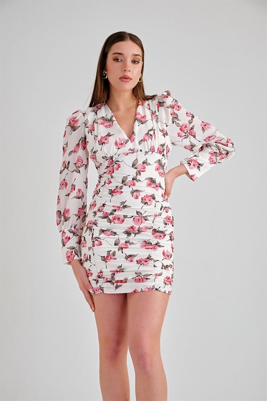 Vera Drape Elbise Beyaz