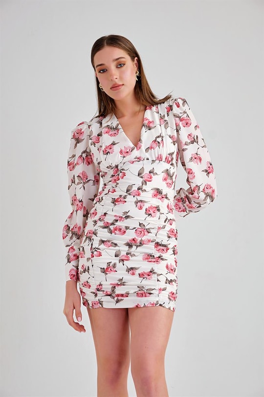 Vera Drape Elbise Beyaz