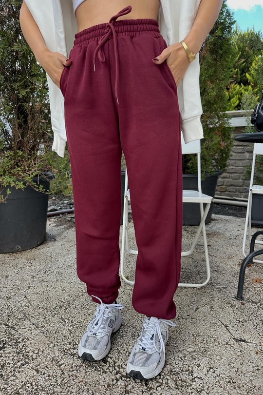 Bağçıklı Jogger Eşofman Altı Bordo
