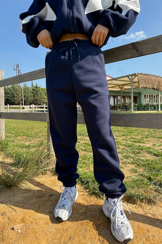 Bağçıklı Jogger Eşofman Altı Lacivert
