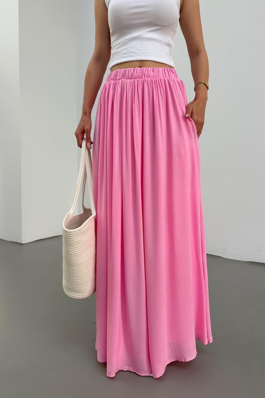 Alaçatı Astarlı Etek Pembe