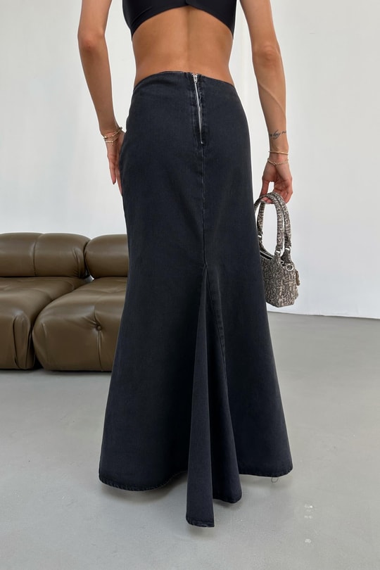 Balık Model Jean Etek Füme