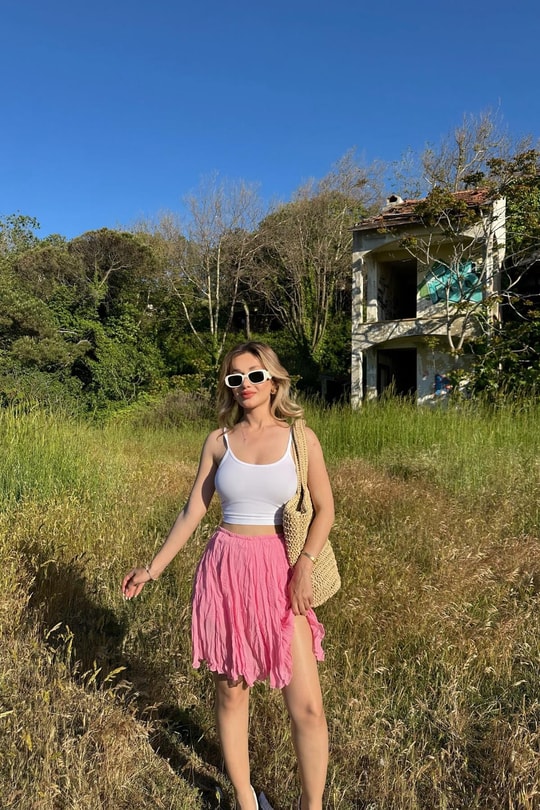 Kısa Tül Etek Pembe