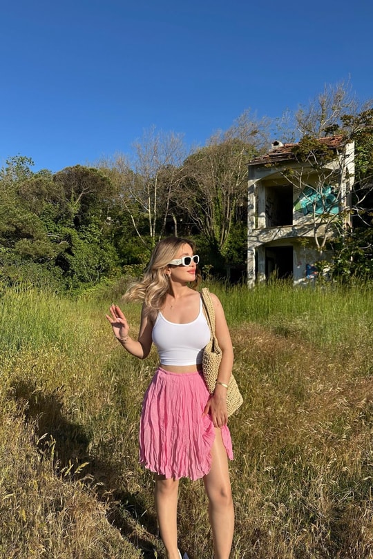 Kısa Tül Etek Pembe