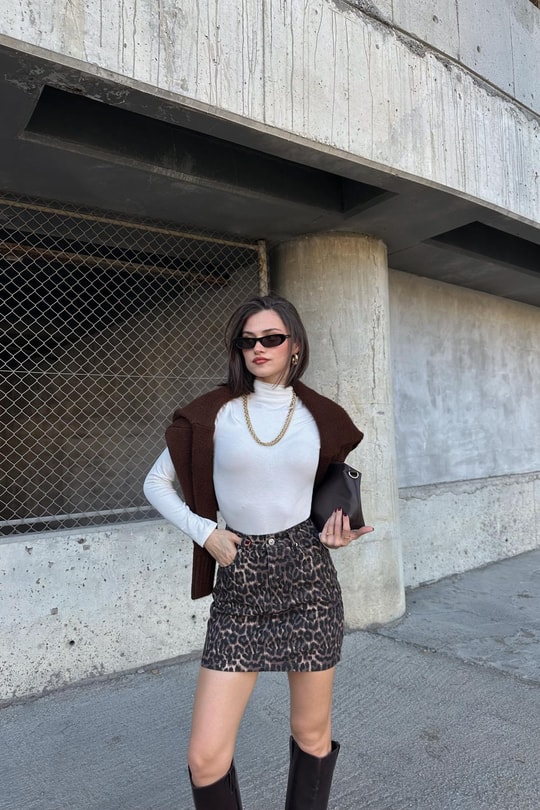 Leopar Mini Jean Etek LEOPAR DESEN