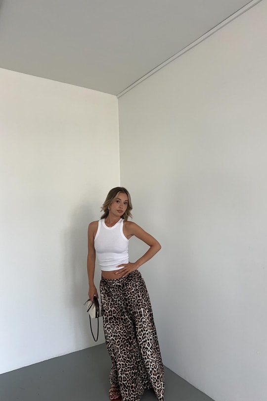 Poplin Street Kloş Etek LEOPAR DESEN