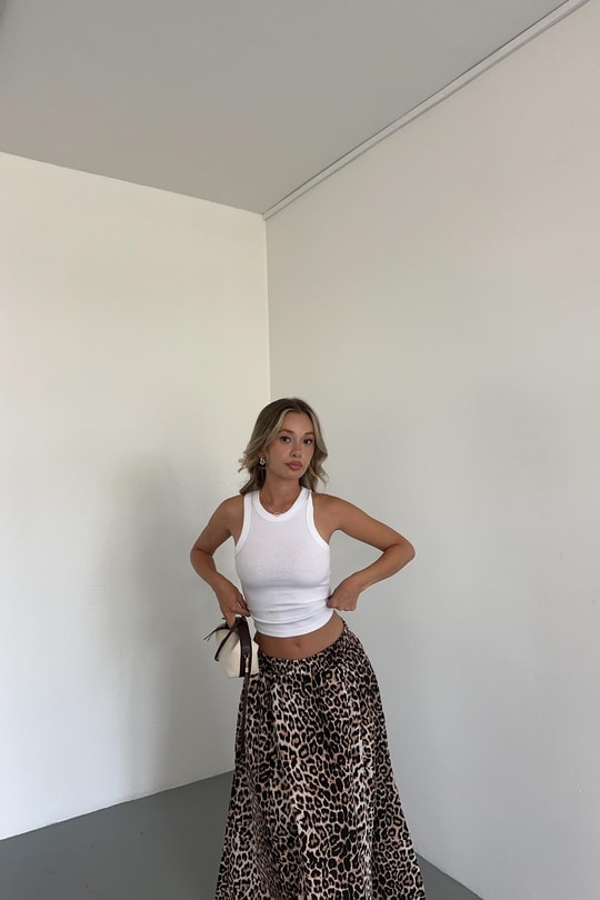 Poplin Street Kloş Etek LEOPAR DESEN