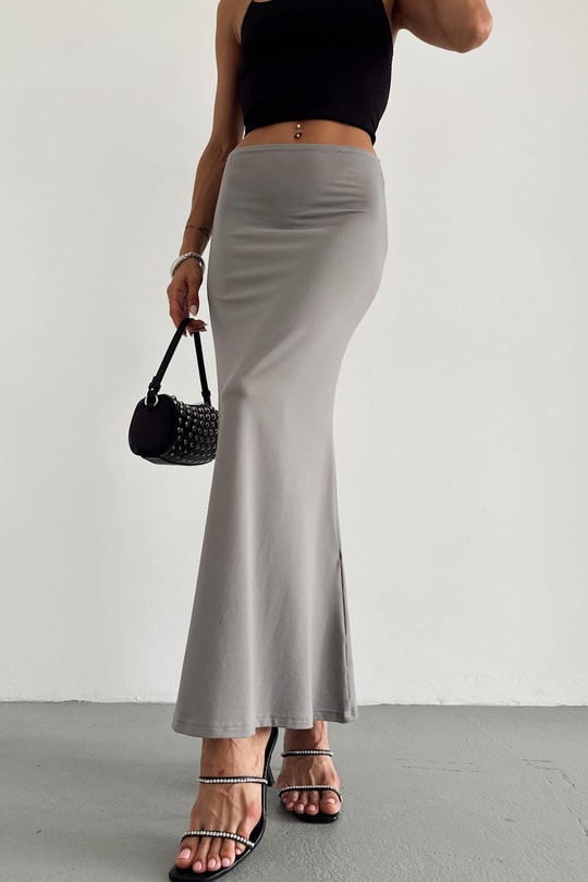 Sandy Maxi Etek Gri
