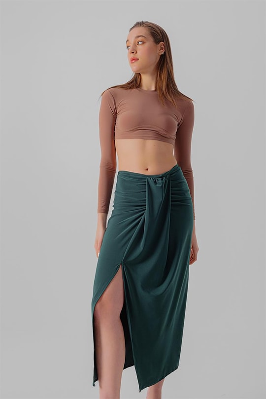 Side Shir Etek Yeşil