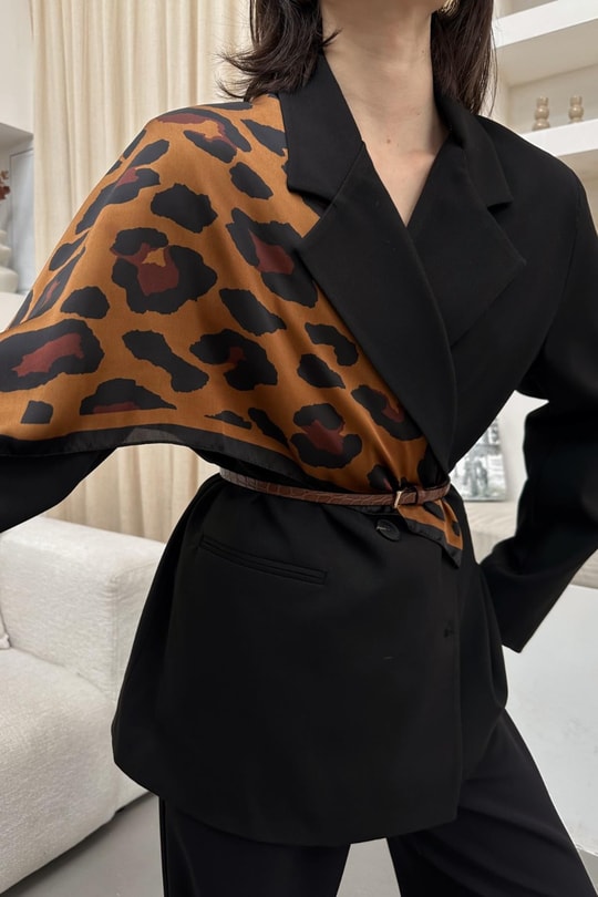 Leopar Fular Çok Renkli