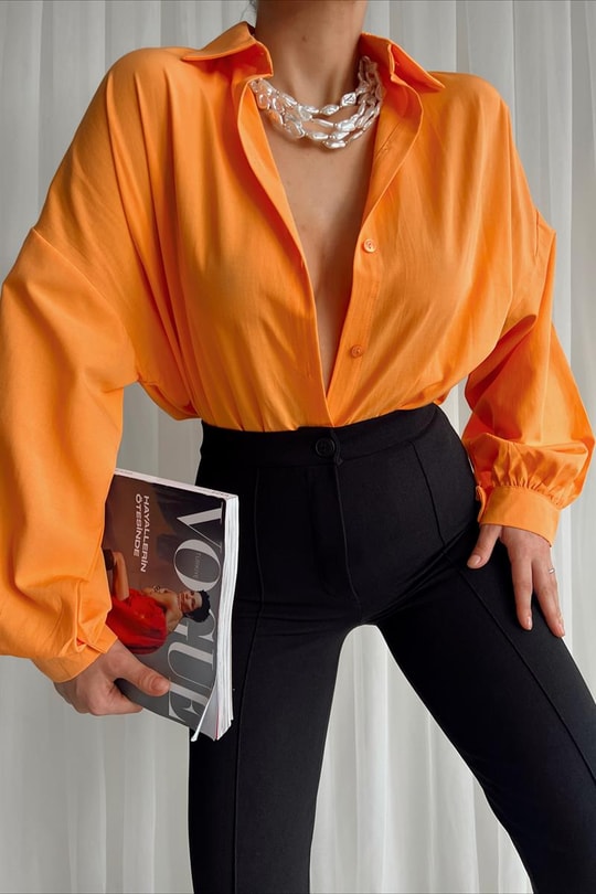 Basic Oversize Gömlek Kavuniçi