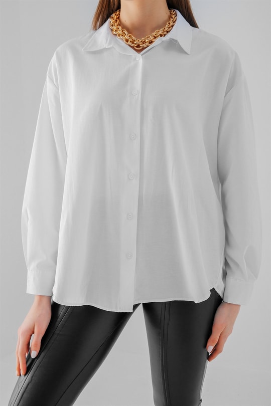 Basic Poplin Gömlek Beyaz