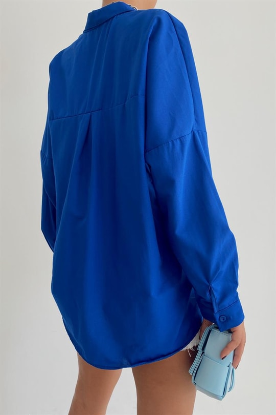 Basic Poplin Gömlek Saks Mavisi