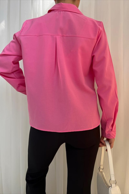 Basic Süs Cep Gömlek Pembe