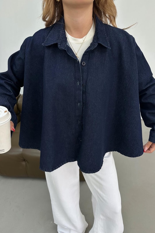 Denim Panço Gömlek Lacivert
